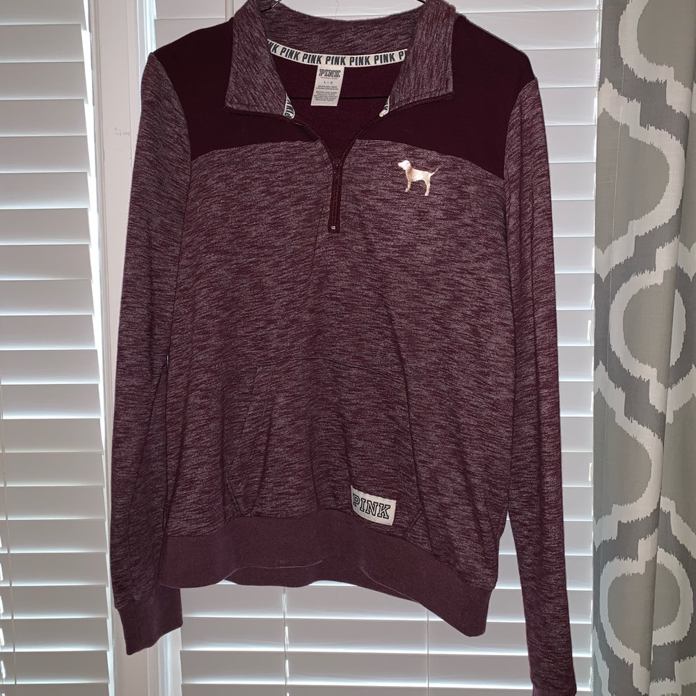PINK quarter zip sweater